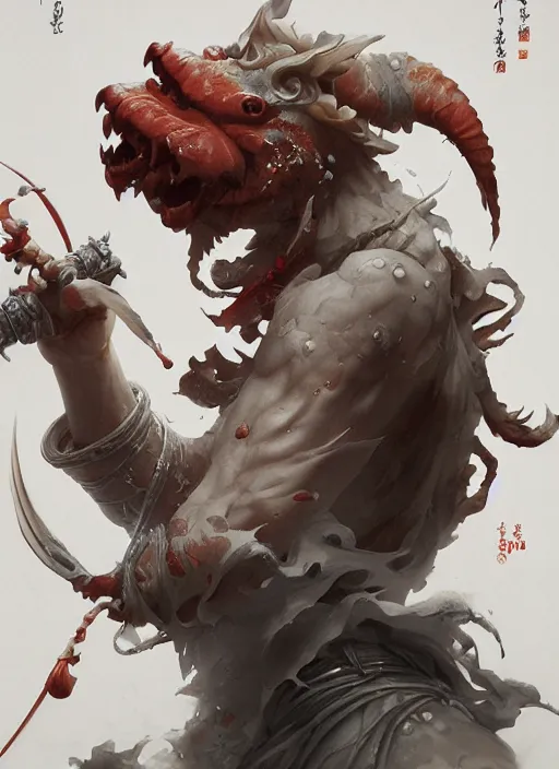 Image similar to subsurface scattering, white, koi, samurai deity, by jesper ejsing, justin gerard, tomasz alen kopera, cgsociety and fenghua zhong, highly detailed, rim light, cinematic lighting, illustration, art, octane render, very coherent, cinematic, hyper realism, high detail, octane render, 8 k