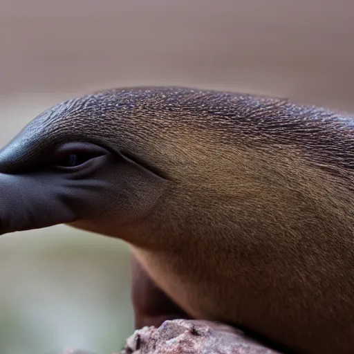 Prompt: photo of body of catwith head of platypus