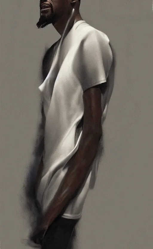 Prompt: kevin durant wearing rick owens by zhaoming wu, nick alm