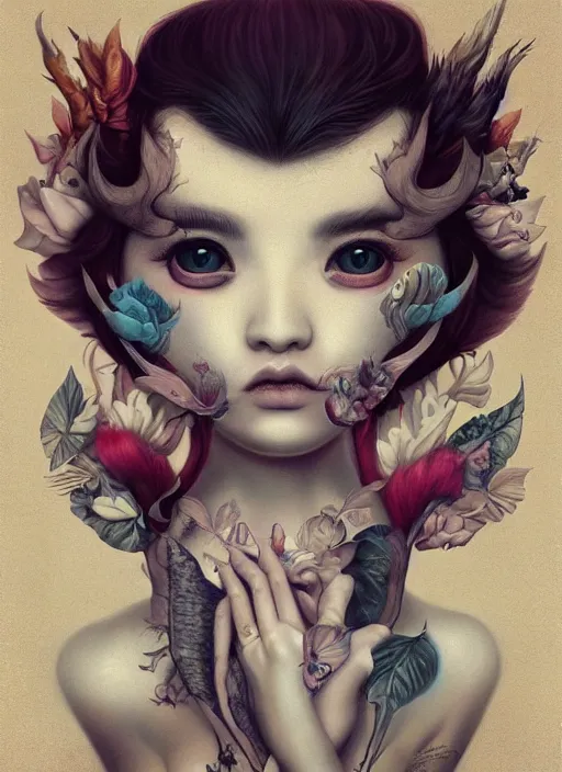 Image similar to pop surrealism, lowbrow art, realistic cute man with beard painting, japanese street fashion, hyper realism, muted colours, rococo, natalie shau, loreta lux, tom bagshaw, mark ryden, trevor brown style,