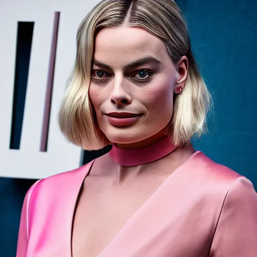 Image similar to margot robbie, wearing all pink, canon eos r 3, f / 1. 4, iso 2 0 0, 1 / 1 6 0 s, 8 k, raw, unedited, symmetrical balance, in - frame