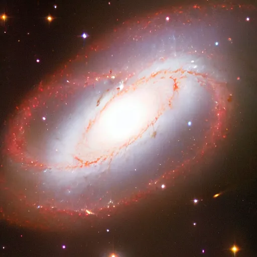 Prompt: telescope image of multiple merging galaxies