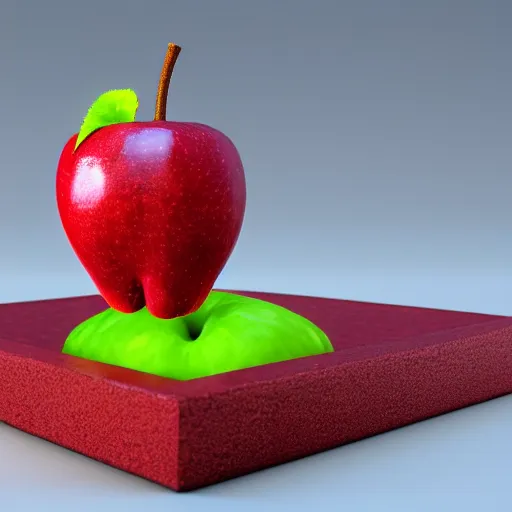 Prompt: 3 d render of an apple, 4 k, hd