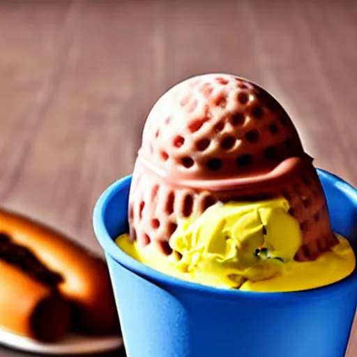 Image similar to an ice cream with hot dog taste,