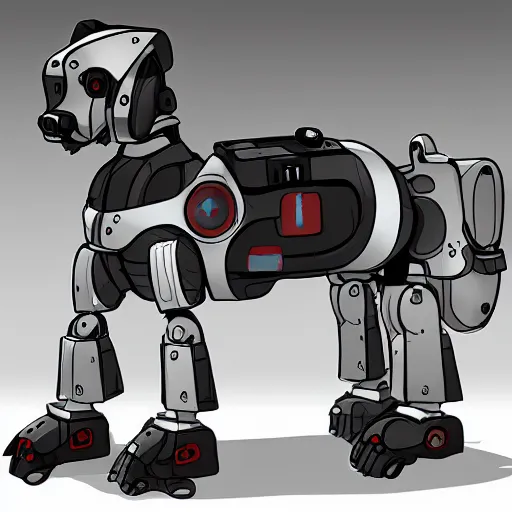 Image similar to ss 1 3 robo borg hound, medical mecha canine, digital art, furaffinity, deviantart