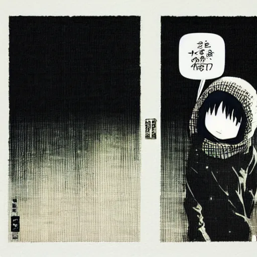 Image similar to the smallest ninja in the world by inio asano, detailed