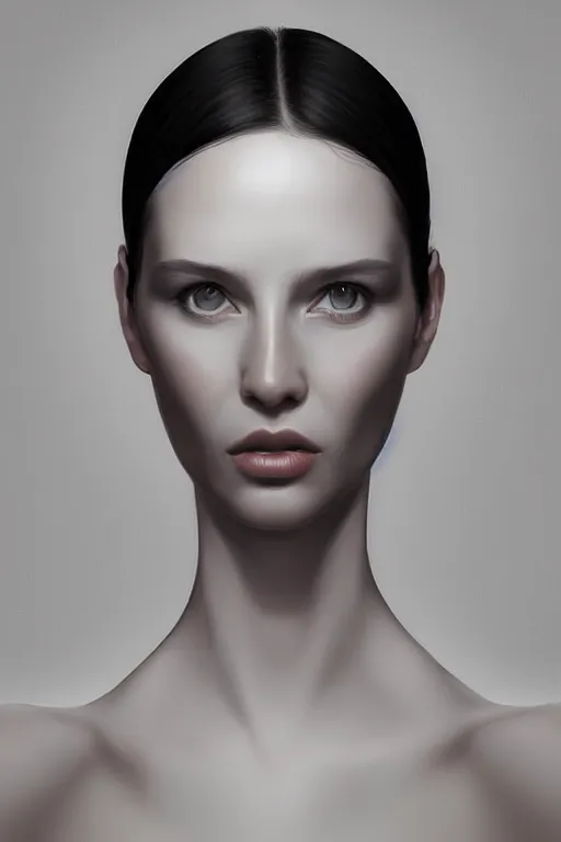 Prompt: portrait of a woman, symmetric, digital painted art by irakli nadar