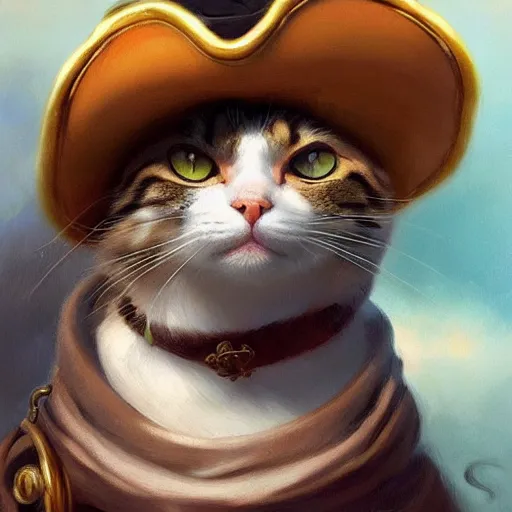 Prompt: Portrait of a Cat wearing a Pirate hat, photo, highly detailed oil painting, photorealistic, highly detailed, digital painting, artstation, concept art, smooth, sharp focus, illustration, art by artgerm and greg rutkowski and alphonse mucha