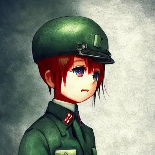 Prompt: beautiful little boy in nazi uniform posing. red, green, blue and gray pallet color. made in abyss art style, inspired by kris from deltarrune, cute detailed artwork, anatomically correct, soft details, ilya kuvshinov, reflection, perfect composition, portrait, illumination, digital art, detailed anime soft face, symmetrical face