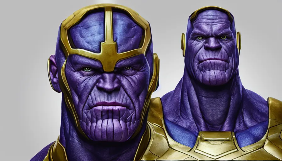 Image similar to hand painted bust of john cena as thanos, hyperdetailed, artstation, cgsociety, 8 k