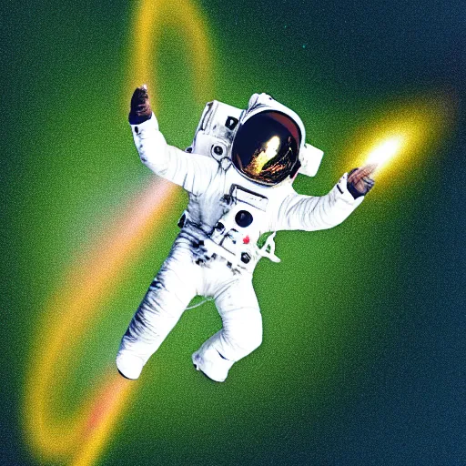 Prompt: astronaut being pulled into a black hole