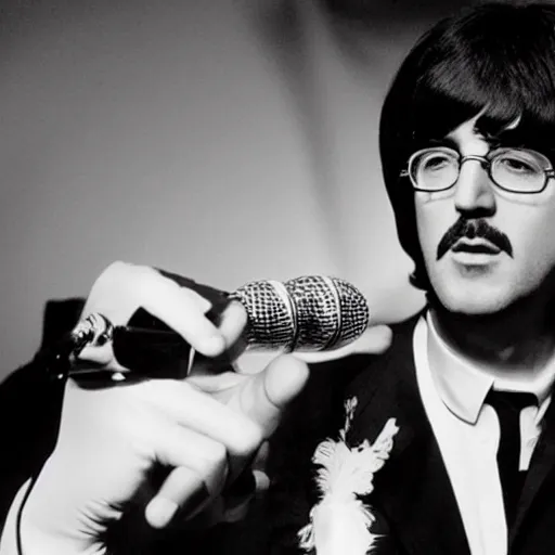 Image similar to Pimp C as lead singer in the Beatles,