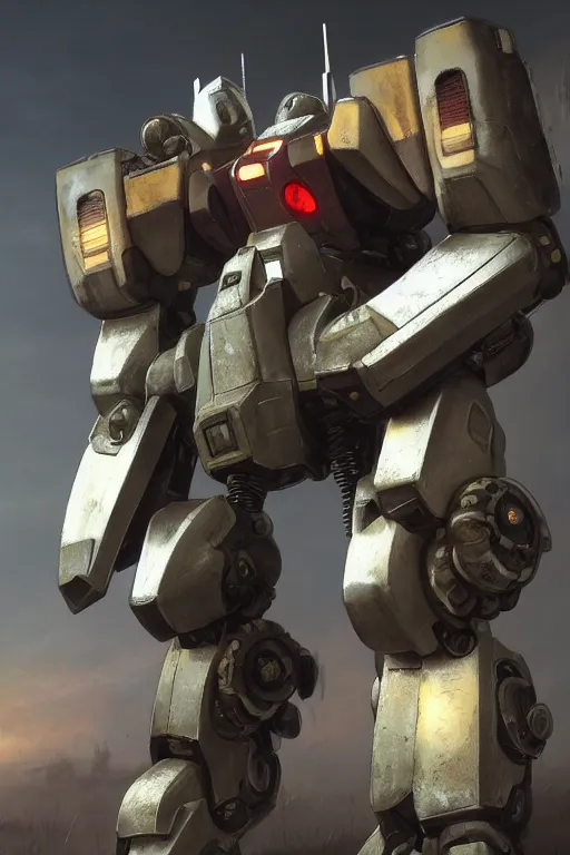 Image similar to mechwarrior 5 : mercenaries mech megaman transformer robot boss tank engine game octane render, 4 k, hd 2 0 2 2 3 d cgi rtx hdr style chrome reflexion glow fanart, global illumination ray tracing hdr fanart arstation by ian pesty by jesper ejsing pixar and disney unreal zbrush central hardmesh