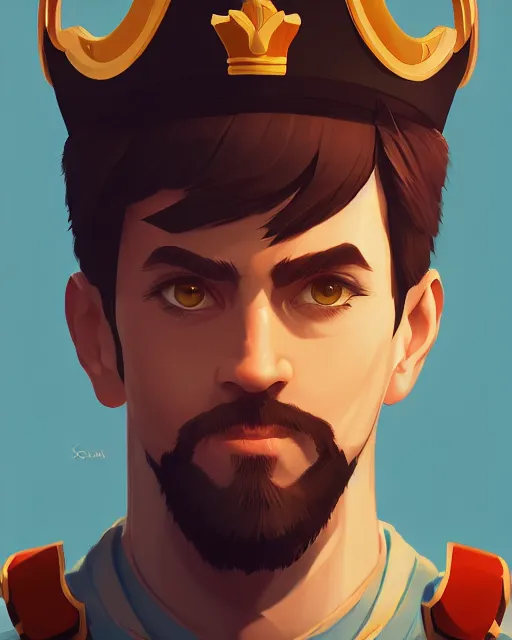 Image similar to « a portrait of a king, a character portrait by paul kelpe, reddit contest winner, sots art, ilya kuvshinov, 2 d game art, parallax »