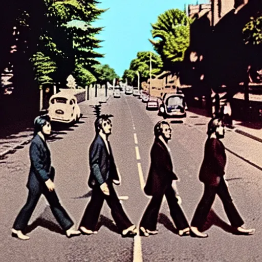 Image similar to 4K uhd photo of a lost Beatles album cover