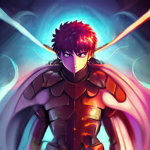 Image similar to gloomy stoic armor painted in the style of fate stay night, digital painting, highly detailed, colorful