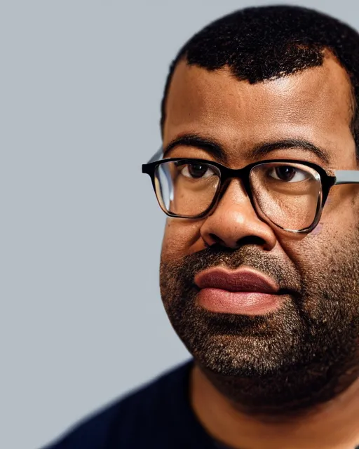 Image similar to A portrait of Jordan Peele, highly detailed, trending on artstation, bokeh, 90mm, f/1.4