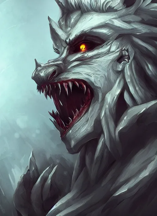 Image similar to detailed beautiful cool male character art depicting a creepy werewolf monster, concept art, depth of field, on amino, by sakimichan patreon, wlop, weibo, bcy. net, colorhub. me high quality art on artstation.