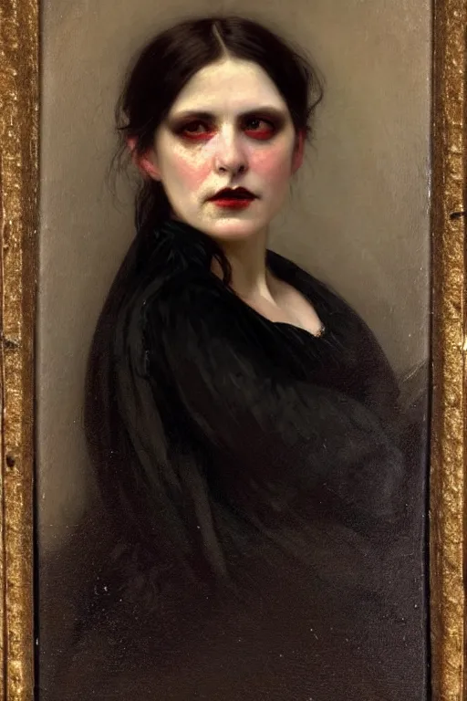 Image similar to ( ( ( ( ( ( ( ( ( ( ( victorian genre painting vampire portrait ) ) ) ) ) ) ) ) ) ) ) painted by solomon joseph solomon and richard schmid and jeremy lipking!!!!!!!!!!!!!!!!!!!!!!!!!!!!