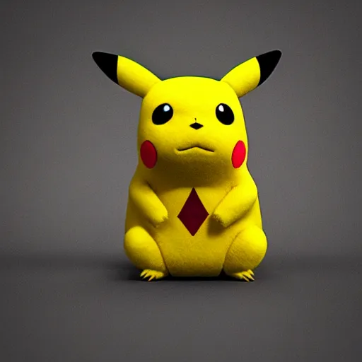 Image similar to a pikachu plushie, 3 d octane render, photorealistic, hyperdetailed, rtx, hdr, 8 k, 5 0 mm lens.