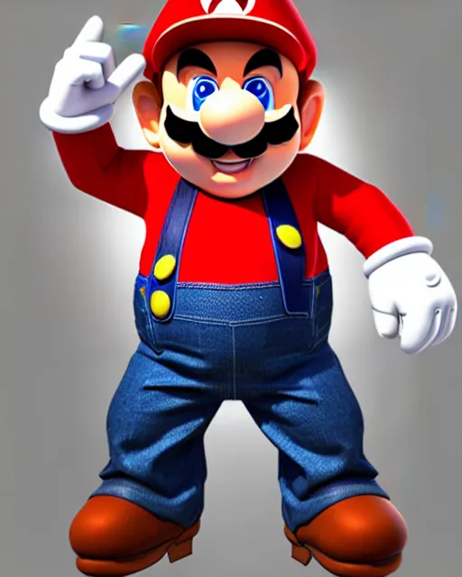 Image similar to Danny DeVito dressed as Super Mario, cinematic, Super Mario costume, studio light, 8K