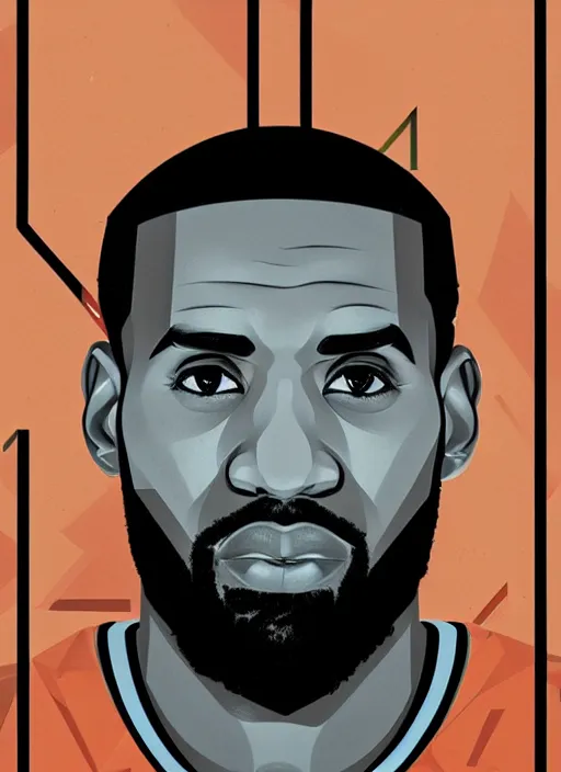 Image similar to symmetry!! portrait of lebron james by sachin teng, organic, cables, matte painting, geometric shapes, hard edges! graffiti, street art