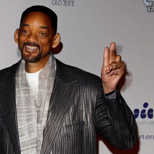 Image similar to Will Smith smokes weed