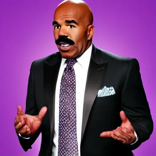 Image similar to Steve harvey covered in purple face