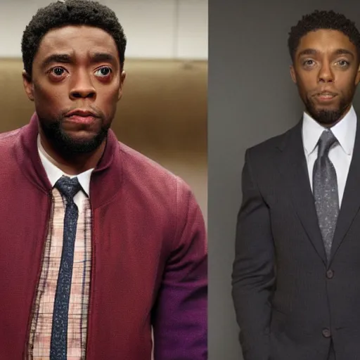 Prompt: chadwick boseman on the big bang theory