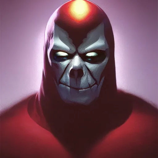 Image similar to 4k headshot portrait of Spawn from Macfarlane comics by Craig Mullins, ilya kuvshinov, krenz cushart, epic , artgerm trending on artstation by Edward Hopper and Dan Mumford and WLOP and Rutkovsky, beksinski carl spitzweg moebius and tuomas kocar, intricate artwork by caravaggio, Unreal Engine 5, Lumen, Nanite , 4K headshot of godlike clown with defined arms and open hands and bloody clothes with giant mandala wings , intricate face , flawless anime cel animation by Kentaro Miura, psychedelic , highly detailed upper body , professionally post-processed , beautiful, scary, symmetry accurate features, epic, octane rendered, anime masterpiece, accurate