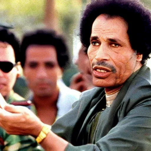 Prompt: A still of Muammar Gaddafi in Friends (1994)