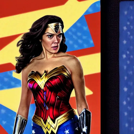 Prompt: joe biden as wonder woman, 8 k, photo,