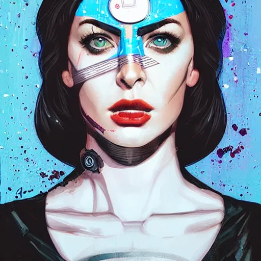 Prompt: portrait of a female android, by Sandra Chevrier and MARVEL comics