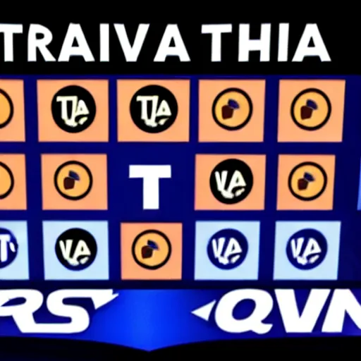 Image similar to Trivia TV show with blue crown logo