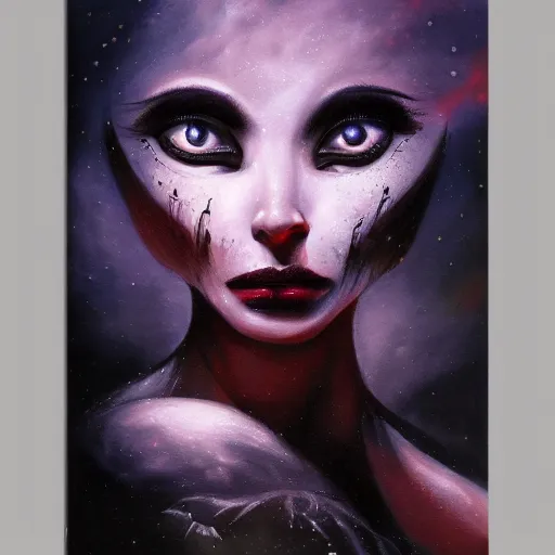 Image similar to terrible eyes from another world look out of the darkness, fabulous illustrations, oil painting, elegant, 4k, 8k ,