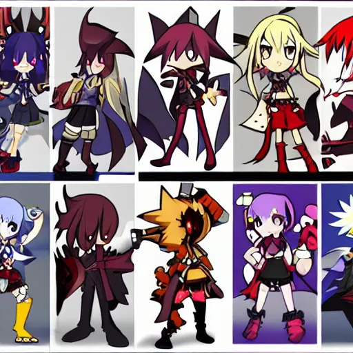 Prompt: character art from disgaea