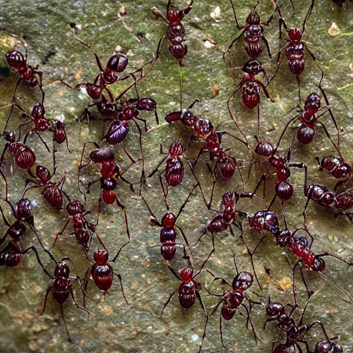 Image similar to ants having a party underground