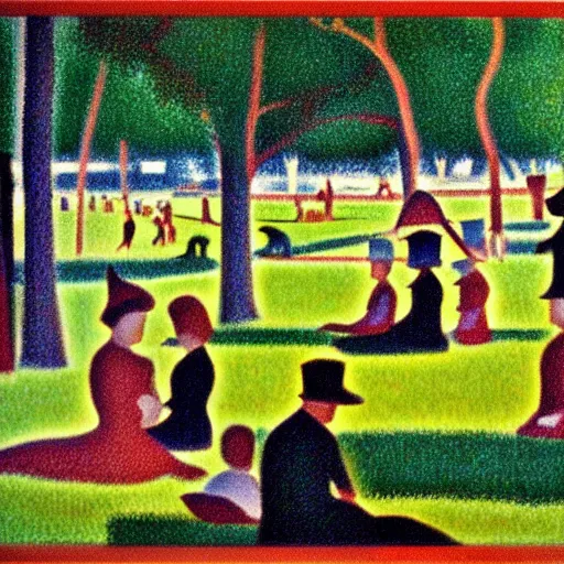 Prompt: a fork in the style of Seurat-n 9