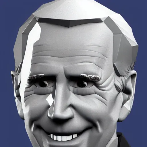 Prompt: 1991 Low poly cgi model of Joe biden