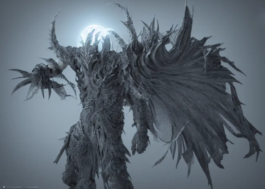 Image similar to Morgoth, Bloom, CG Render, Atmosperic Lighting, dark