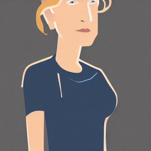 Image similar to kim wexler, flat illustration