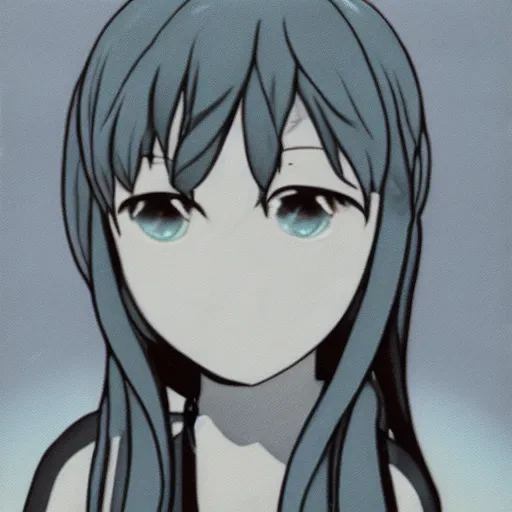 Prompt: photo of hatsune miku in a turtleneck, 1972, polaroid