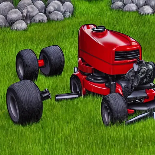 Image similar to a nuclear powered lawn mower, artstation hall of fame gallery, editors choice, #1 digital painting of all time, most beautiful image ever created, emotionally evocative, greatest art ever made, lifetime achievement magnum opus masterpiece, the most amazing breathtaking image with the deepest message ever painted, a thing of beauty beyond imagination or words