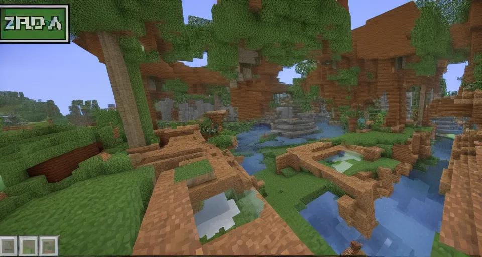 Image similar to Minecraft Alpha screenshot look at this cool build I made