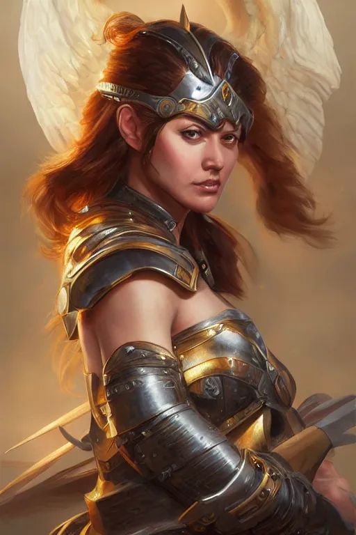 Image similar to amazon valkyrie athena, d & d, fantasy, portrait, highly detailed, headshot, digital painting, trending on artstation, concept art, sharp focus, illustration, art by artgerm and greg rutkowski and magali villeneuve