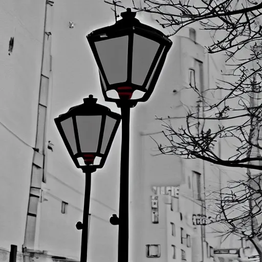 Prompt: a lamp post in the style of Ryuta Ueda's art