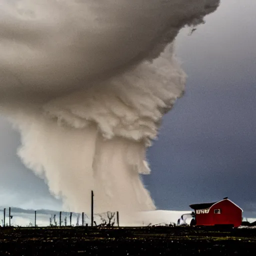 Prompt: a tornado disguised as a person