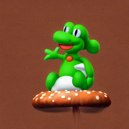 Image similar to yoshi eat mushroom