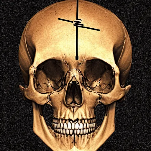 Image similar to human skull cross section