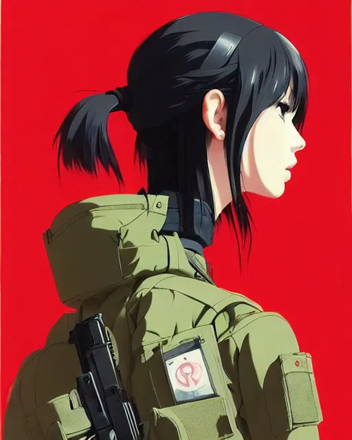 Image similar to girl wearing tactical gear | | very very anime!!!, fine - face, audrey plaza, realistic shaded perfect face, fine details. anime. realistic shaded lighting poster by ilya kuvshinov katsuhiro otomo ghost - in - the - shell, magali villeneuve, artgerm, jeremy lipkin and michael garmash and rob rey